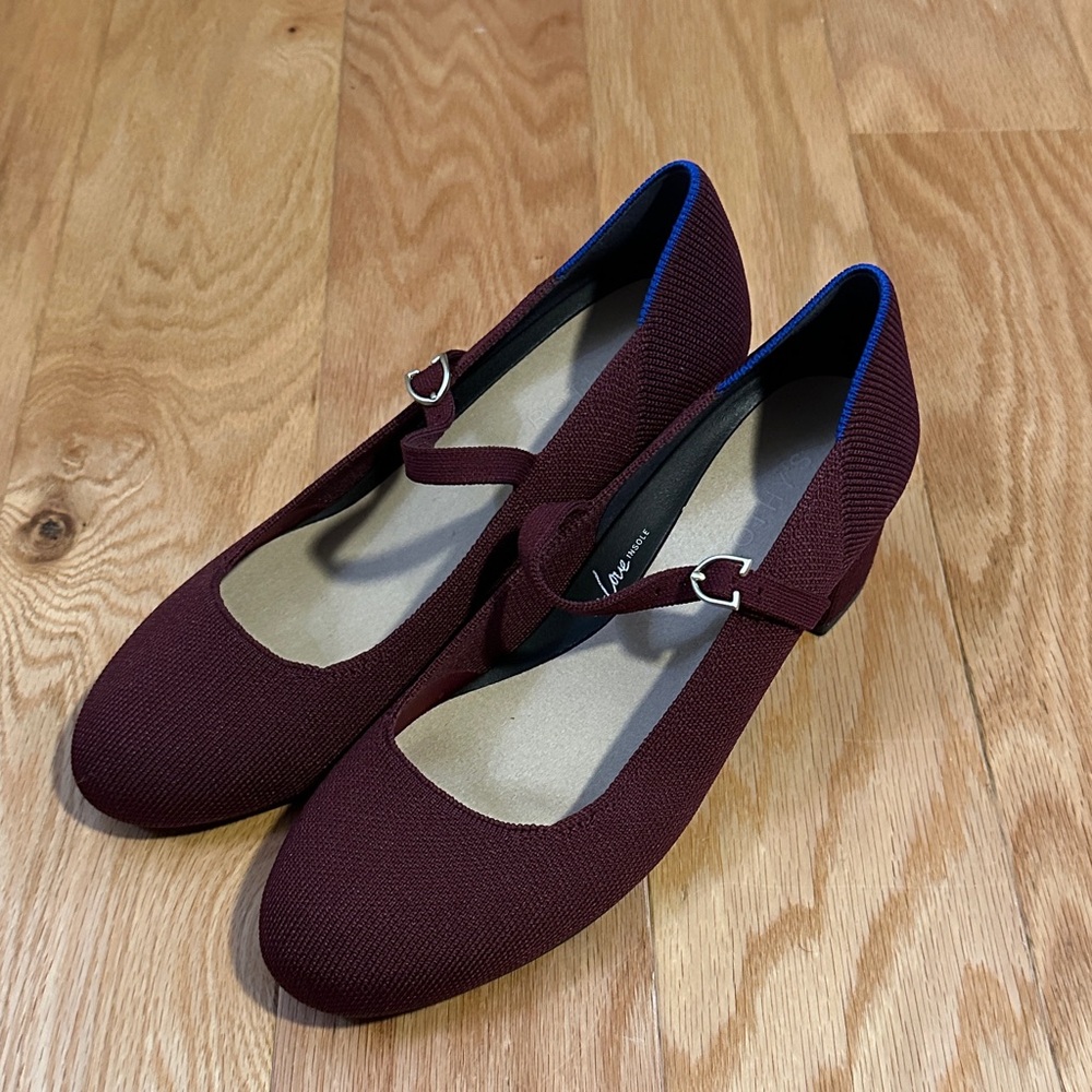 Rothy’s Burgundy Mary Jane Heels